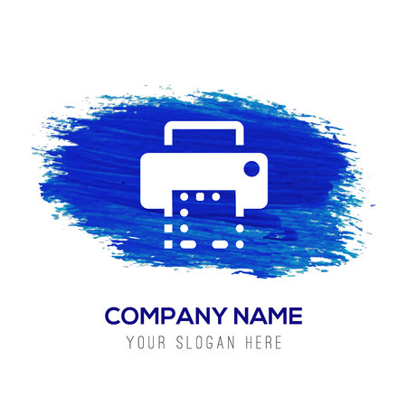 Office printer icon - Blue watercolor backgroundのイラスト素材
