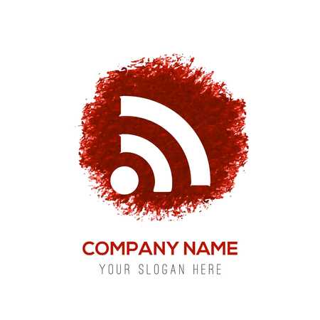 wifi icon - Red WaterColor Circle Splashのイラスト素材