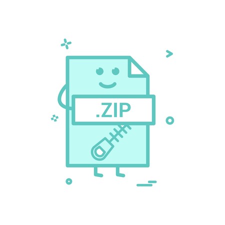Computer zip file format type icon vector designのイラスト素材