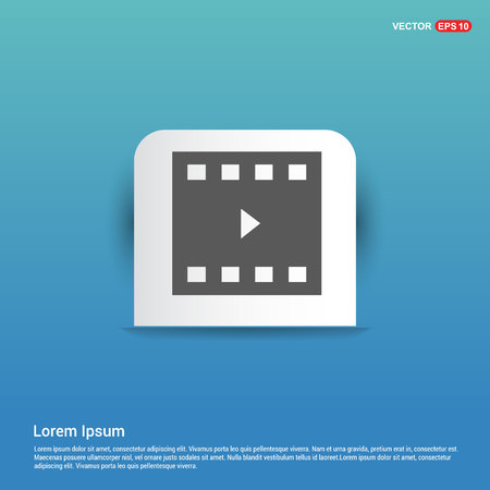 Film strip icon - Blue Sticker buttonのイラスト素材