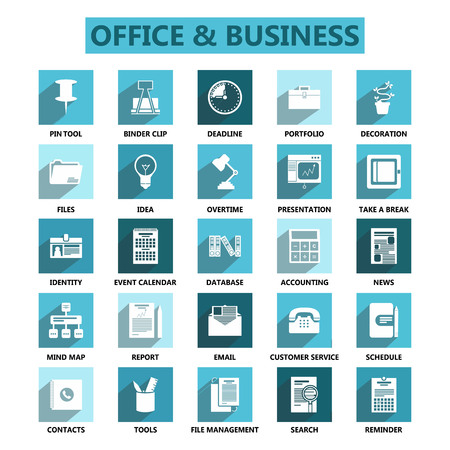 Office and Business icons set vectorのイラスト素材