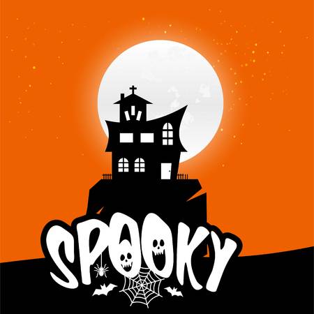 Happy Halloween scary Night backgroundのイラスト素材