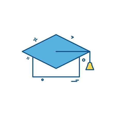Convocation cap icon design vectorのイラスト素材