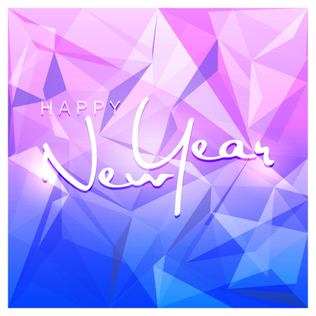 Happy New Year Typography with abstract background design vectorのイラスト素材