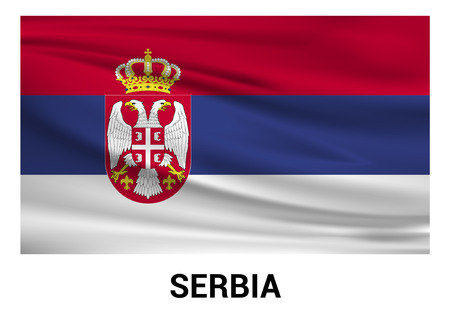 Serbia flags design card vectorのイラスト素材