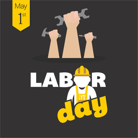 Happy Labour day design with creative background vectorのイラスト素材