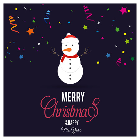 Christmas card with creative design and typography vectorのイラスト素材