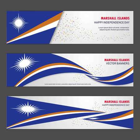 Marshall Islands independence day abstract background design banner and flyer, postcard, landscape, celebration vector illustrationのイラスト素材