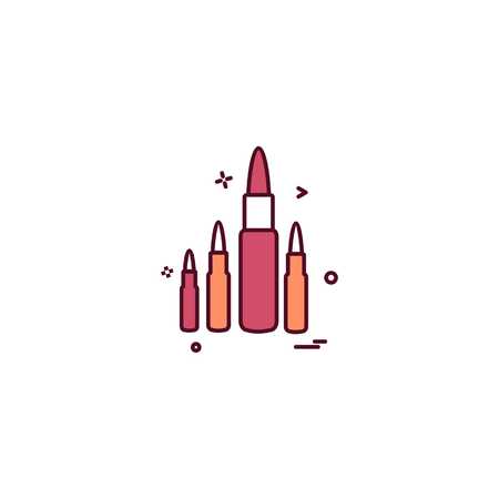 ammo bullet military round shoot icon vector designのイラスト素材