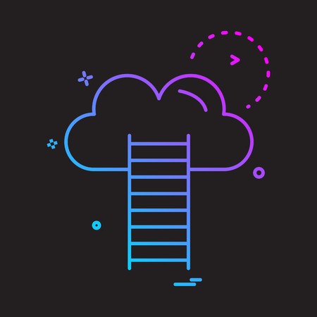 stairs cloud icon vector designのイラスト素材