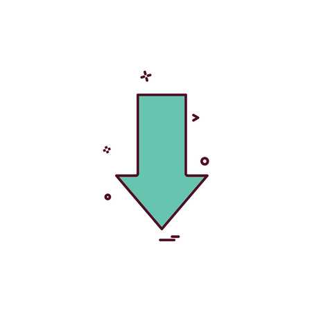 arrow down icon vector designのイラスト素材
