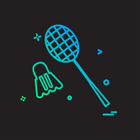 Badminton icon design vectorのイラスト素材