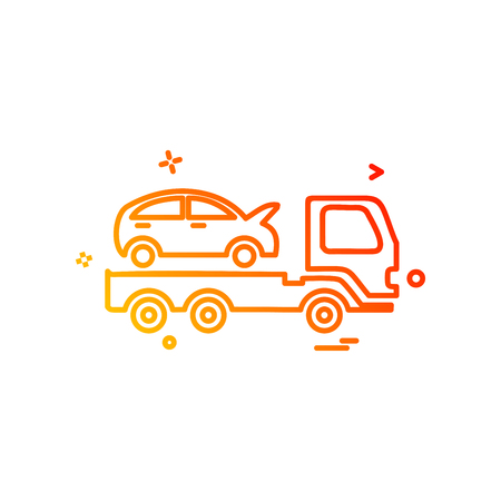Auto insurance car tow truck icon vector designのイラスト素材