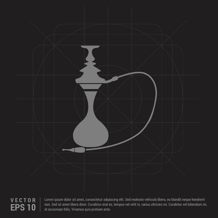 Hookah icon - Black Creative Background - Free vector icon