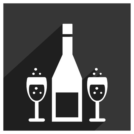 Happy New Year icon with black and white theme vectorのイラスト素材