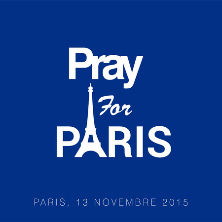 Pray for Paris typography with creative design vectorのイラスト素材