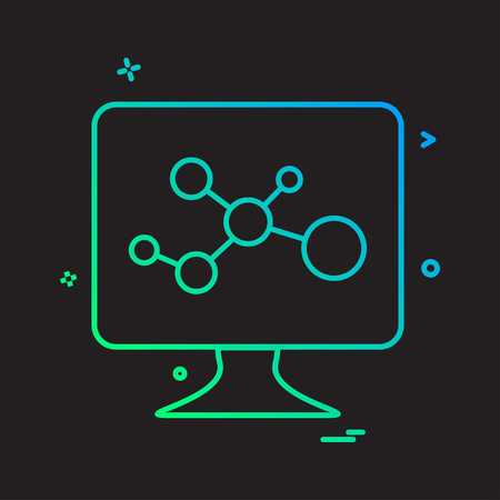 lcd screen molecules icon vectorのイラスト素材