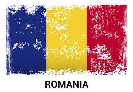 Romania flags design card vectorのイラスト素材