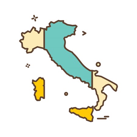 Italy map icon design vectorのイラスト素材
