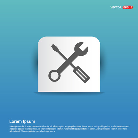 Wrench And Screw Driver Icon - Blue Sticker buttonのイラスト素材