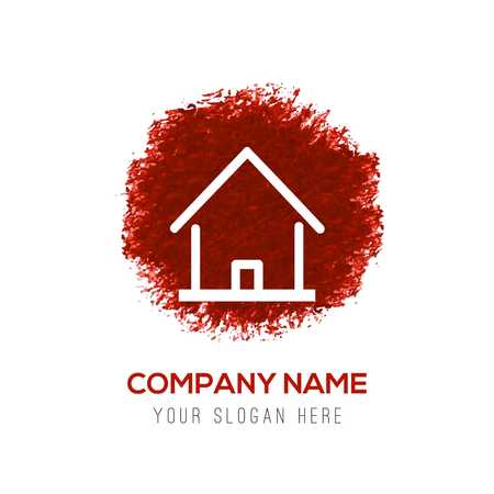 Home Icon - Red WaterColor Circle Splashのイラスト素材