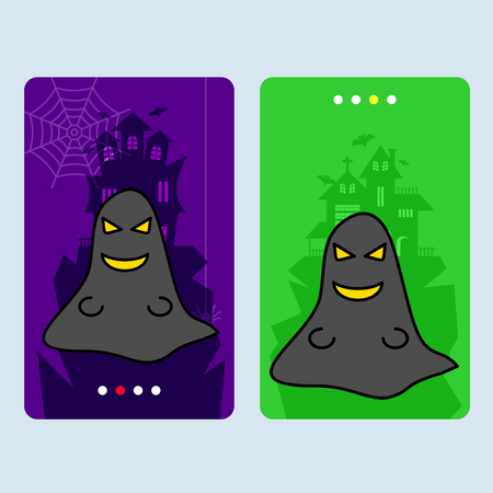 Happy Halloween invitation design with ghost vectorのイラスト素材