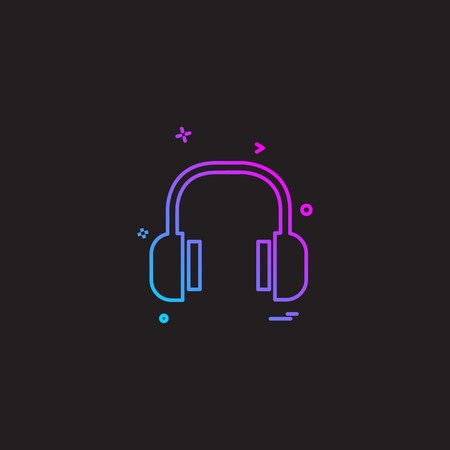 Headset icon design vectorのイラスト素材