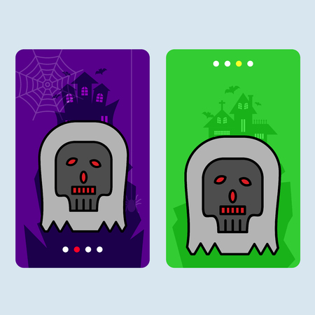 Happy Halloween invitation design with skull vectorのイラスト素材
