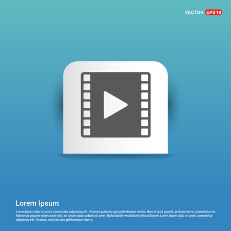 Clapper board icon - Blue Sticker buttonのイラスト素材