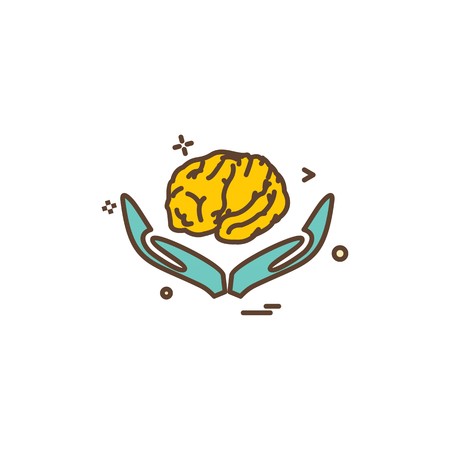 Artificial brain hands  intelligence icon vector designのイラスト素材