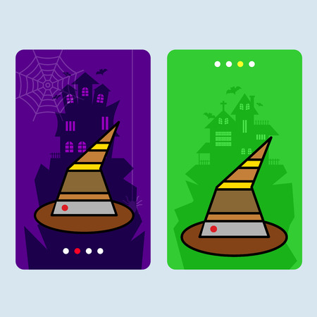 Happy Halloween invitation design with hat vectorのイラスト素材