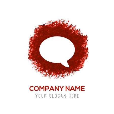 Speech bubble icon - Red WaterColor Circle Splashのイラスト素材