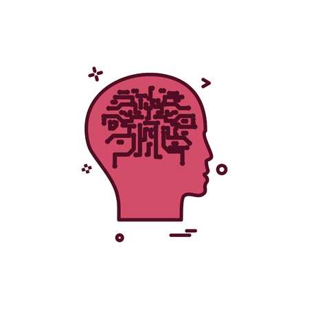 Artificial brain intelligence robot icon vector designのイラスト素材