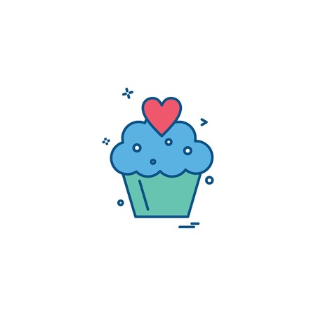 Cup cake icon design vectorのイラスト素材