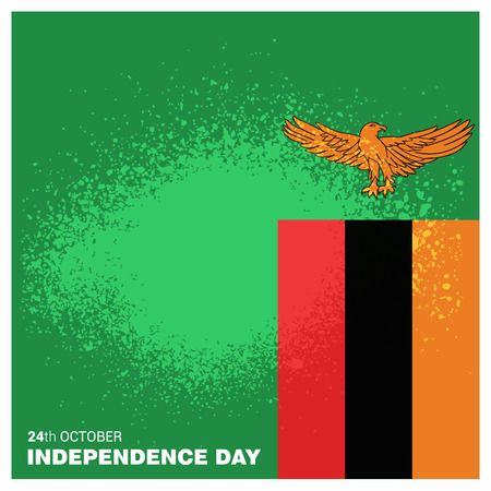 Zambia Independence day design card vectorのイラスト素材
