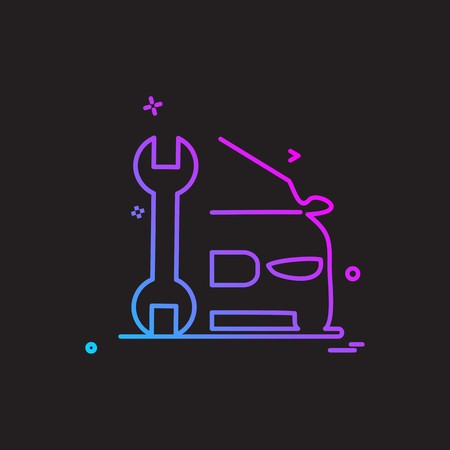 Car Workshop icon design vectorのイラスト素材