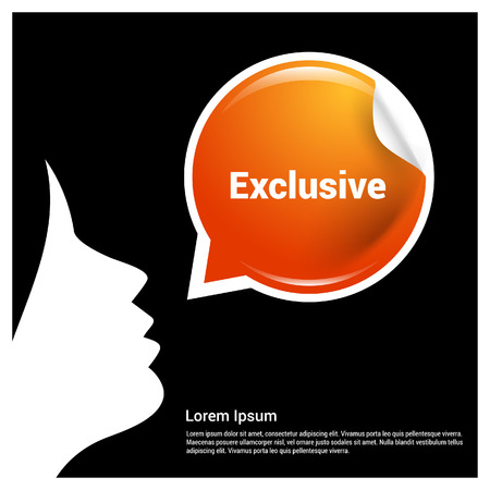 Chat bubble design with exclusive typographic design vectorのイラスト素材
