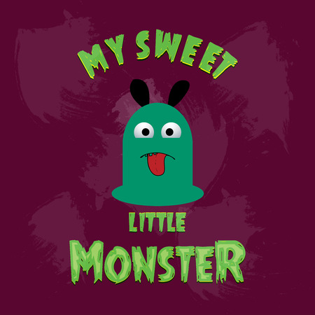 My Sweet Little monster card design vectorのイラスト素材