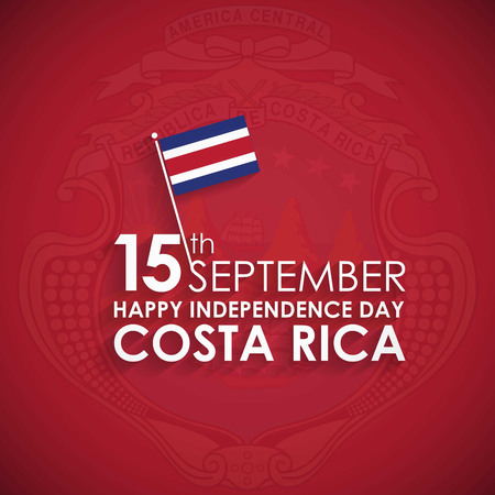 Costa Rica Independence day design card vectorのイラスト素材