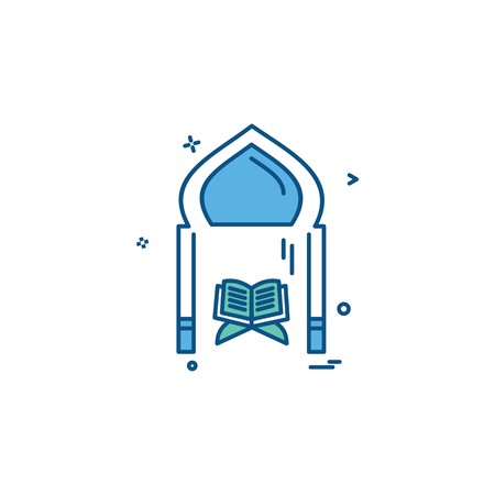 Holy Quran icon design vectorのイラスト素材