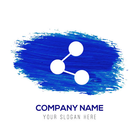 Network, share icon - Blue watercolor backgroundのイラスト素材