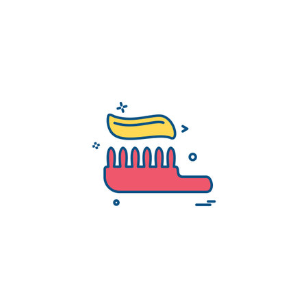 toothpaste brush toothbrush health icon vector designのイラスト素材