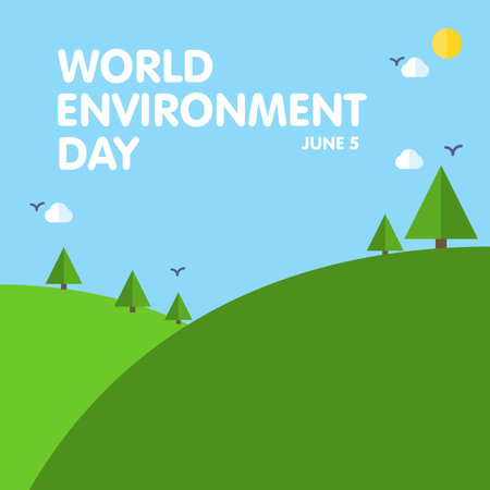 World Environment day card with light background and typographyのイラスト素材
