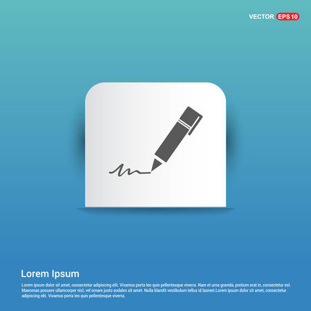 Writing pen icon - Blue Sticker buttonのイラスト素材