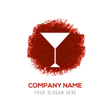 cocktail drink icon - Red WaterColor Circle Splashのイラスト素材