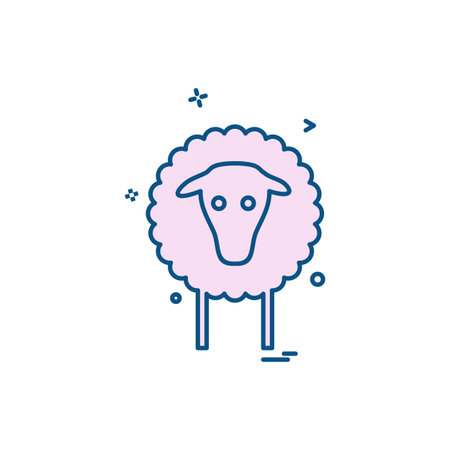Sheep icon design vectorのイラスト素材