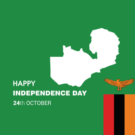 Zambia Independence day design card vectorのイラスト素材