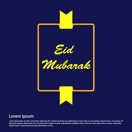 Eid Mubarak deisgn with typography and creative deisgn vectorのイラスト素材