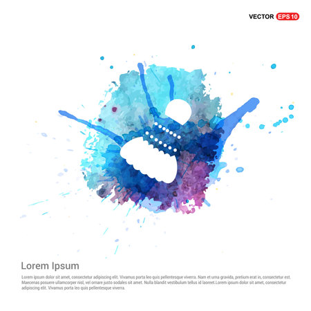 Shuttlecock Icon - Watercolor Backgroundのイラスト素材