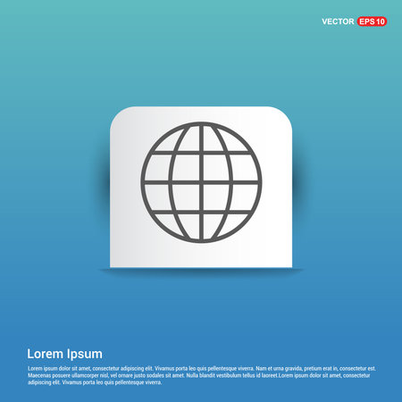 Globe Icon - Blue Sticker buttonのイラスト素材